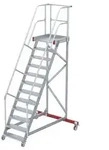 Euroline 513 Wartungsb&uuml;hne 60&deg; 1000mm Stufenbreite 12 Stufen Alu gerieft