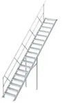 Euroline 510 Treppe 45&deg; 600mm Stufenbreite 18 Stufen Alu gerieft