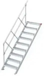 Euroline 510 Treppe 45&deg; 600mm Stufenbreite 9 Stufen Alu gerieft