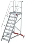 Euroline 513 Wartungsb&uuml;hne 60&deg; 1000mm Stufenbreite 9 Stufen Alu gerieft