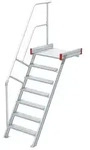 Euroline 511 Podesttreppe 60&deg; 800mm Stufenbreite 7 Stufen Alu gerieft