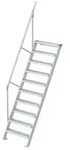 Euroline 510 Treppe 60&deg; 1000mm Stufenbreite 10 Stufen Alu gerieft