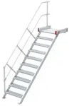 Euroline 511 Podesttreppe 45&deg; 800mm Stufenbreite 10 Stufen Alu gerieft