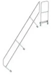 Treppe mit Plattform 45&deg; zweiter Handlauf f&uuml;r 10 Stufen Neigung 45&deg;