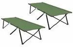 vidaXL Klapp Schlafbett f&uuml;rs Camping 2 pcs Gr&uuml;n 206 x 76 x 74 cm
