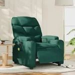 vidaXL Massagesessel Elektrisch Dunkelgr&uuml;n Stoff