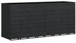 vidaXL Wagenm&uuml;llbeh&auml;lter f&uuml;r 4 Beh&auml;lter Schwarz 272 x 77,5 x 121,5 cm