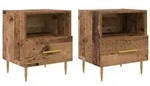 vidaXL Nachttisch 2 pcs Altholz 40 x 35 x 47,5 cm Holzwerkstoff