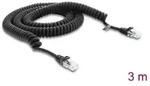 Delock RJ50 Spiralkabel Stecker zu Stecker 3 m schwarz