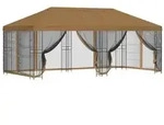vidaXL Pavillon mit Seitenw&auml;nden 6 x 3 m Beige Polyester und Stahl 190