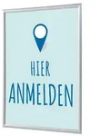 Klapprahmen Hier Anmelden A4 deutsch bl