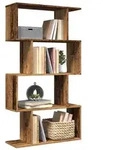 vidaXL Raumteiler-B&uuml;cherregal 4 B&ouml;den Altholz-Optik 70x24x129 cm