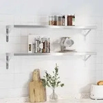 vidaXL Wandregale 2 Stk. 100x23,5 cm Silbern Edelstahl