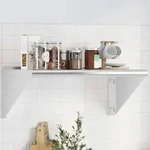 vidaXL Wandregal 75x45x31 cm Silbern Edelstahl