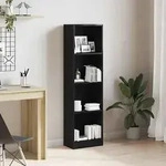 vidaXL B&uuml;cherregal Schwarz Eichen-Optik 40x24x143 cm Holzwerkstoff