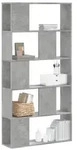 vidaXL B&uuml;cherregal 5 B&ouml;den Betongrau 80,5x23,5x162,5 cm Holzwerkstoff
