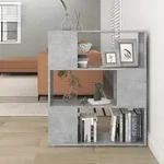 vidaXL B&uuml;cherregal Raumteiler Betongrau 80x24x94 cm Holzwerkstoff
