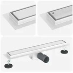 vidaXL 2 in 1 Duschabfluss Silber 60 cm Edelstahl 304