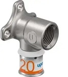 Uponor Wandscheibe S-Press PLUS aus Messing, verzinnt 20mmx1/2 IG