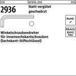 Winkelschraubendreher ISO 2936 Innen-6kt SW 1,3 Stahl verg&uuml;tet geschw. 100St.