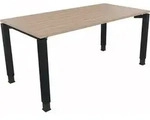 Schreibtisch Vierfu&szlig; Quadratrohr B1600xT800xH680-820 an/Eiche Nat