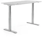 Schreibtisch 1600x605-1255x800mm Platte lichtgrau Gestell si
