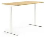 Schreibtisch 2000x605-1255x800mm Platte Buche Gestell ws