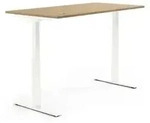 Schreibtisch 1800x605-1255x800mm Platte Eiche hell Gestell ws