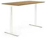 Schreibtisch 1800x605-1255x800mm Platte Nuss Gestell ws