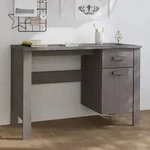 vidaXL Schreibtisch HAMAR Hellgrau 113x50x75 cm Massivholz Kiefer