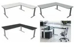 Schreibtisch Unic BxTxH 180x80x75cm Anbautisch 100x60cm lichtgrau