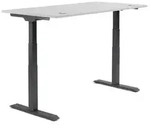 Schreibtisch 2000x605-1255x800mm Platte lichtgrau Gestell sw
