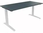 Sitz-/Stehtisch Kufe Doppels. Quad. B1600xT800xH645-1275 ws/Lavagrau