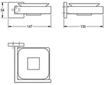 KWC AR Seifenablage, CUBUS, Edelstahl, 147x54x135 mm, AP, hgl, Glasablage