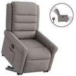 vidaXL Relaxsessel mit Aufstehhilfe Elektrisch Taupe Stoff
