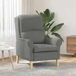 vidaXL Dunkelgrauer Sessel Dunkelgrau Stoff und Holz Standard