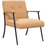 vidaXL Sessel Beige Lockiger woll&auml;hnlicher Stoff