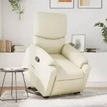 vidaXL Relaxsessel mit Aufstehhilfe Creme Kunstleder