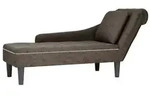 vidaXL Chaiselongue mit Kissen & Rechter Armlehne Grau Kunstleder