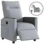 vidaXL Relaxsessel Elektrisch Hellgrau Stoff