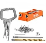 VEVOR 50 tlg. Pocket Hole Jig Kit Doppeltaschenloch mit Vierkantantriebsbit &