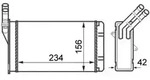 W&auml;rmetauscher Innenraumheizung Alu 234 mm - 157 mm MAHLE f&uuml;r u.a. CITRO&Euml;N ZX
