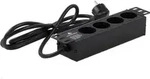 Rockstable 4-Fache Steckdosenleiste - Stromverteiler - Schwarz - 1U - 1,8 m -...