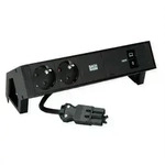 BACHMANN DESK2 2x CEE7/3, USB-C, USB-Charger 100W, 0,2m Steckdosenleisten