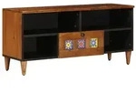 vidaXL TV-Schr&auml;nk mit Regal Walnuss 100 x 33 x 46 cm Massivholz Mango