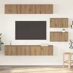 vidaXL TV-Schrankset Wandmontiert 6 pcs Artisan-Eiche Holzwerkstoff