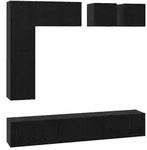 vidaXL TV-Schrankset 8 pcs Schwarz Eichen-Optik Holzwerkstoff