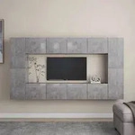 vidaXL 8-tlg. TV-Schrank-Set Betongrau Holzwerkstoff