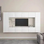 vidaXL 8-tlg. TV-Schrank-Set Wei&szlig; Holzwerkstoff
