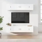 vidaXL 6-tlg. TV-Schrank-Set Wei&szlig; Holzwerkstoff